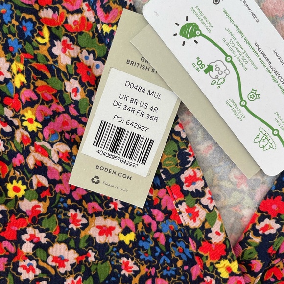 Boden NWT Women’s Maxi Dress Floral Print V Neck Fall Casual Lightweight Modest - Picture 3 of 4